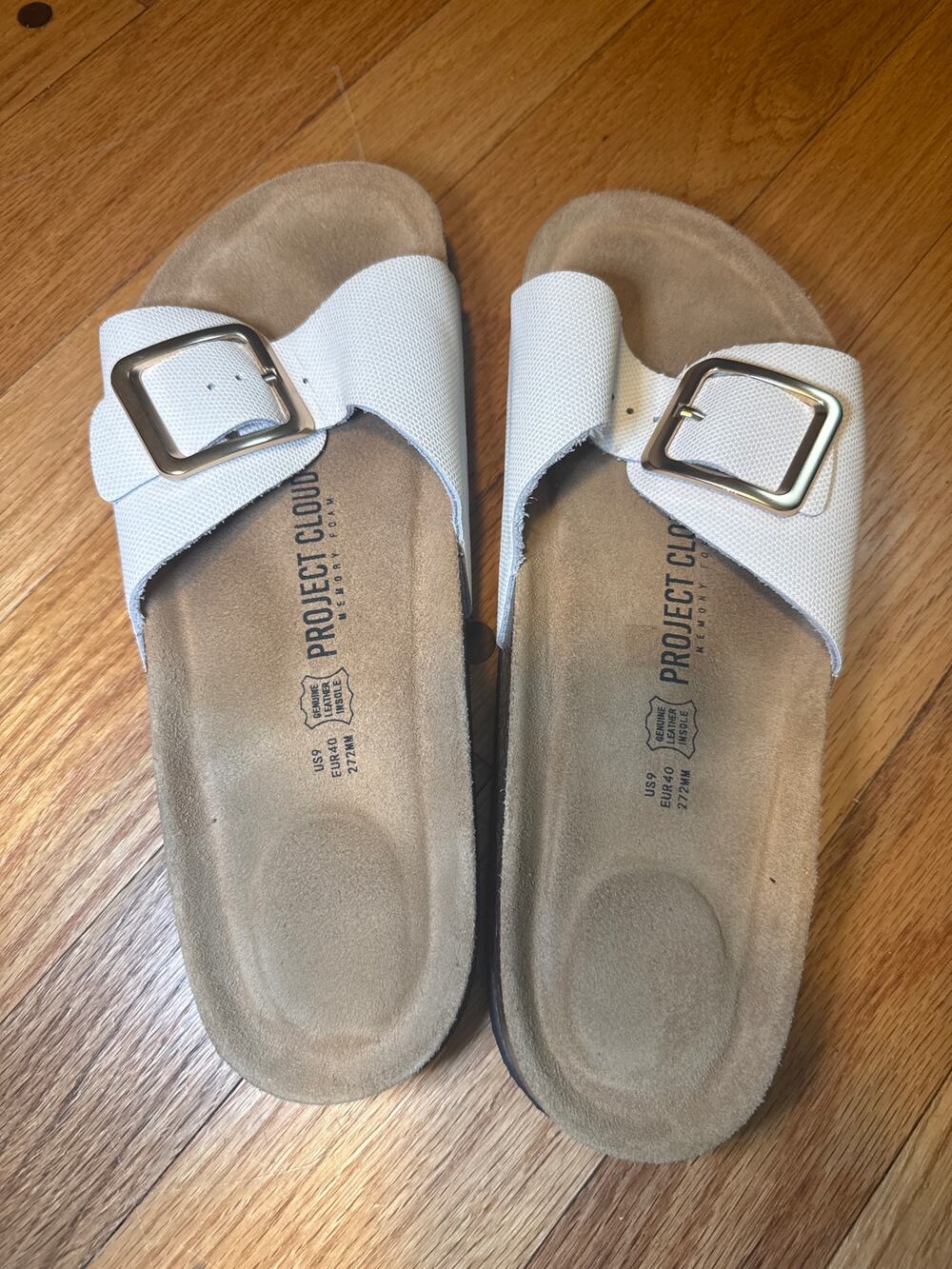 Project Cloud Bahama Sandals White Anti-Slip Memory Foam Womens Sz 9